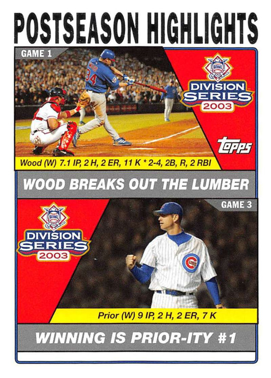 2004 Topps #350 Kerry Wood/Mark Prior PH NM-MT Chicago Cubs 