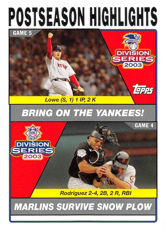 2004 Topps #353 Derek Lowe/Ivan Rodriguez PH NM-MT Boston Red Sox/Florida Marlins 