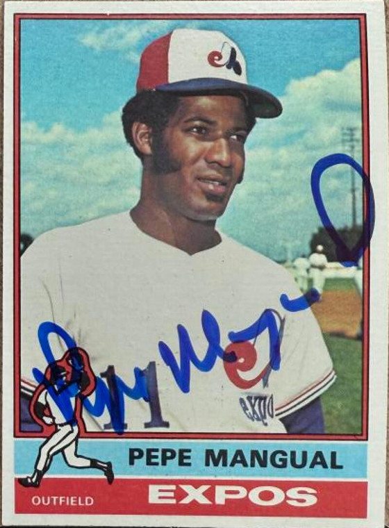Pepe Mangual Autographed 1976 Topps #164