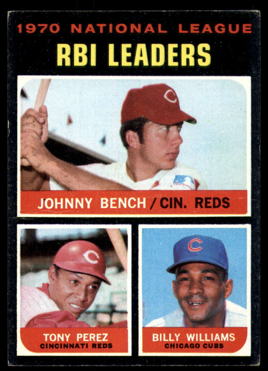 1971 Topps #64 Johnny Bench/Tony Perez/Billy Williams NL RBI Leaders VG Cincinnati Reds/Chicago Cubs 