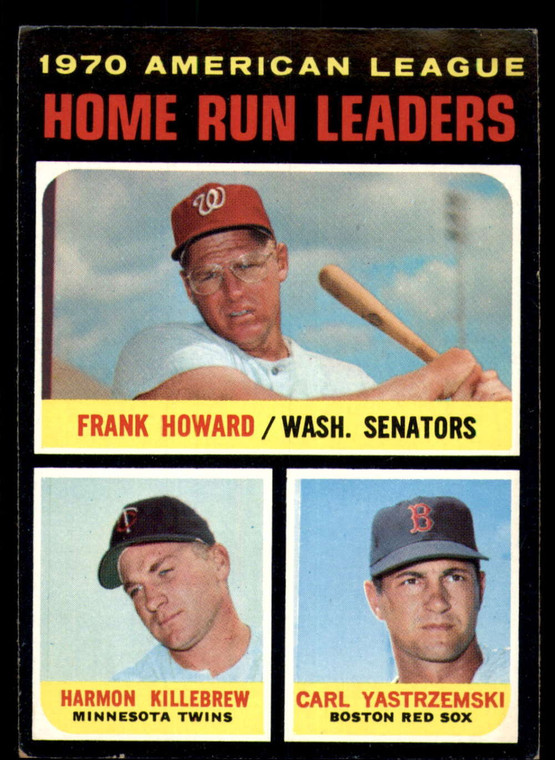 SOLD 140735 1971 Topps #65 Frank Howard/Harmon Killebrew/Carl Yastrzemski AL HR Leaders VG Washington Senators/Minnesota Twins/Bosto
