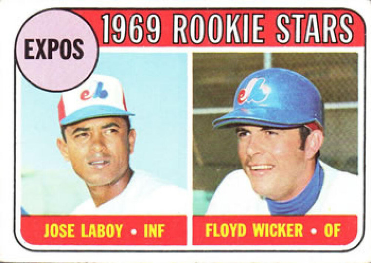 1969 Topps #524 Jose Laboy/Floyd Wicker Expos Rookies VG RC Rookie Montreal Expos 