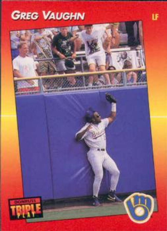 1992 Triple Play #122 Greg Vaughn VG Milwaukee Brewers 