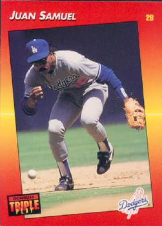 1992 Triple Play #125 Juan Samuel VG Los Angeles Dodgers 