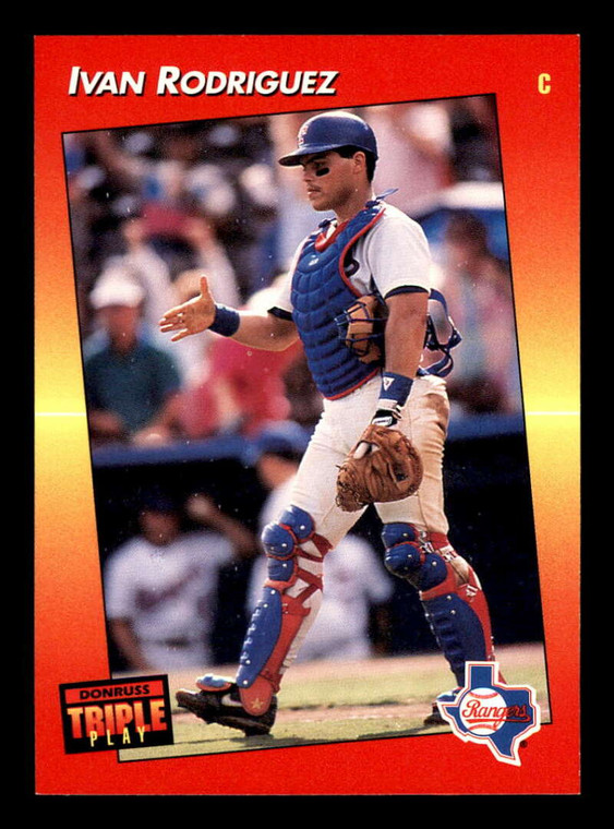 1992 Triple Play #51 Ivan Rodriguez VG Texas Rangers 