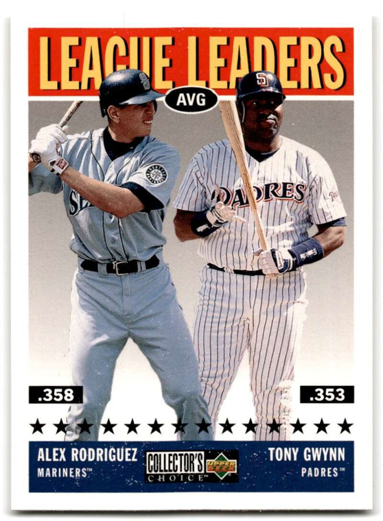 SOLD 176662 1997 Collector's Choice #56 Tony Gwynn/Alex Rodriguez LL NM-MT San Diego Padres/Seattle Mariners 