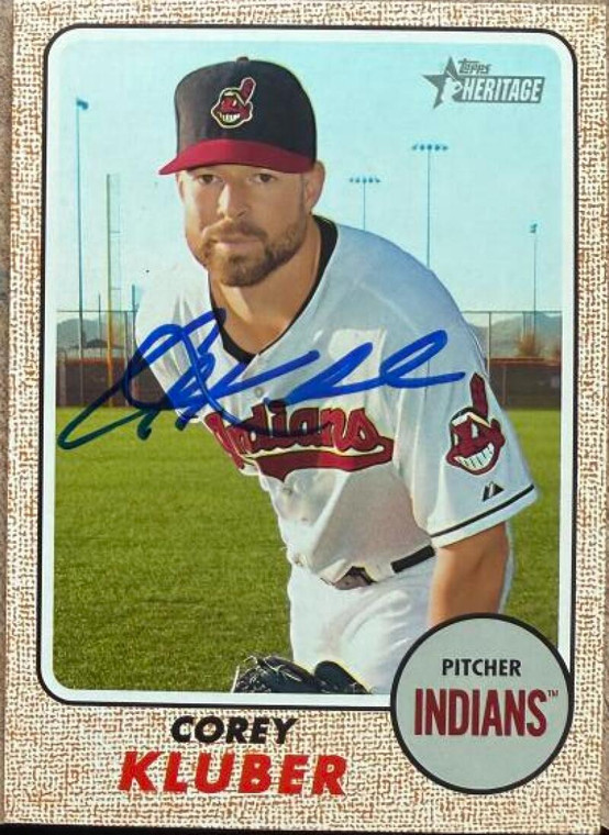 Corey Kluber Autographed 2017 Topps Heritage #181
