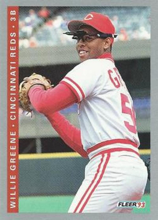 1993 Fleer #34 Willie Greene VG Cincinnati Reds 