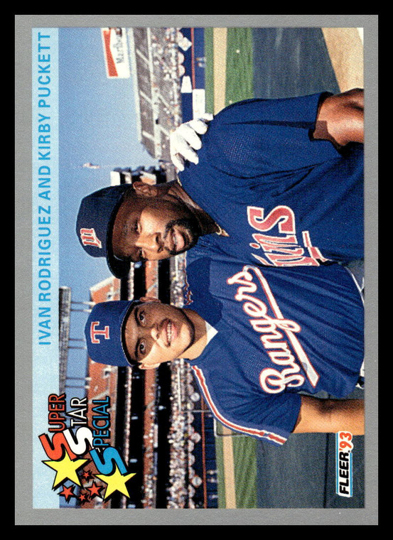 1993 Fleer #355 Ivan Rodriguez/Kirby Puckett VG Texas Rangers/Minnesota Twins 