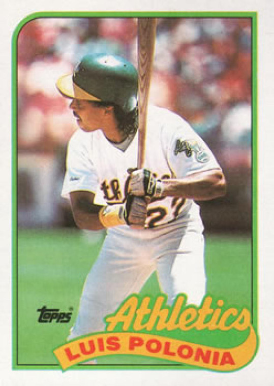 1989 Topps #424 Luis Polonia UER NM-MT Oakland Athletics 