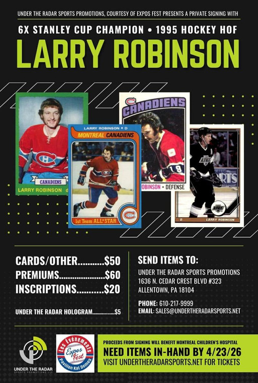 Larry Robinson Autograph Inscriptions