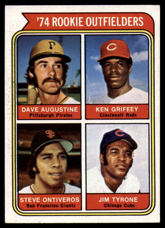1974 Topps #598 Dave Augustine/Ken Griffey Sr./Steve Ontiveros/Jim Tyrone Rookie Outfielders VG RC Rookie Pittsburgh Pir