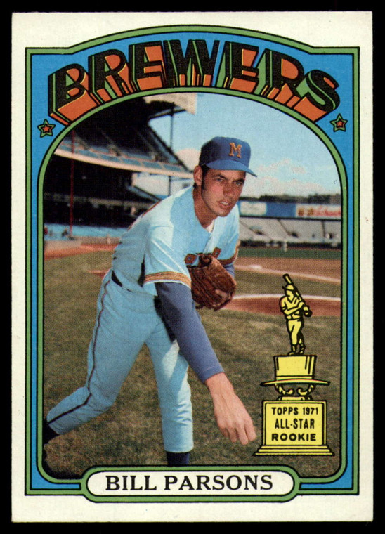 1972 Topps #281 Bill Parsons VG RC Rookie Milwaukee Brewers 