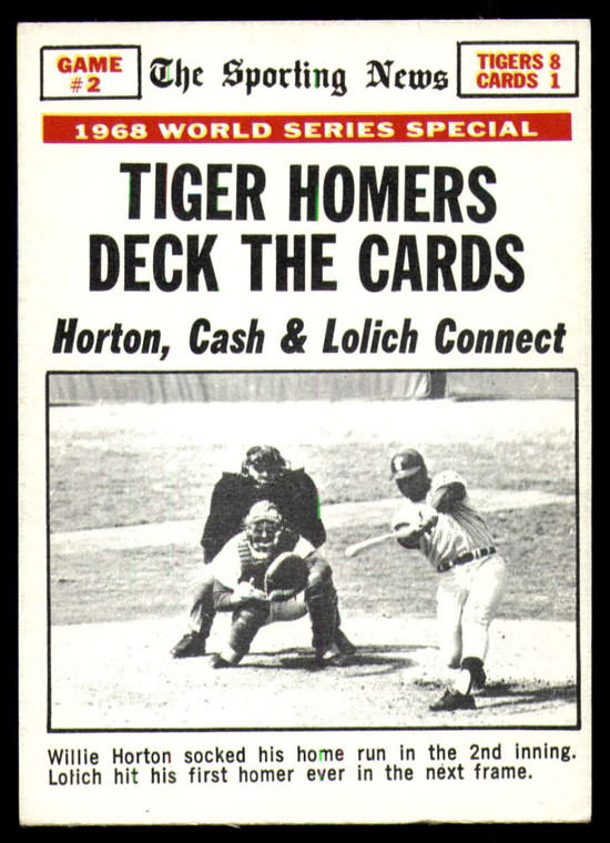 1969 Topps #163 World Series Game 2 Tiger Homers Deck the Cards VG Detroit Tigers 