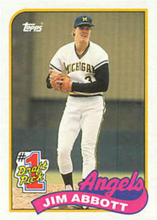 1989 Topps #573 Jim Abbott NM-MT RC Rookie California Angels 