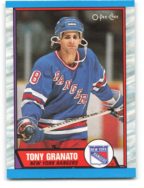 1989-90 O-Pee-Chee #161 Tony Granato VG RC Rookie New York Rangers 