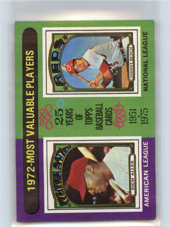 1975 Topps #210 Dick Allen/Johnny Bench 1972 MVP's VG Chicago White Sox/Cincinnati Reds 