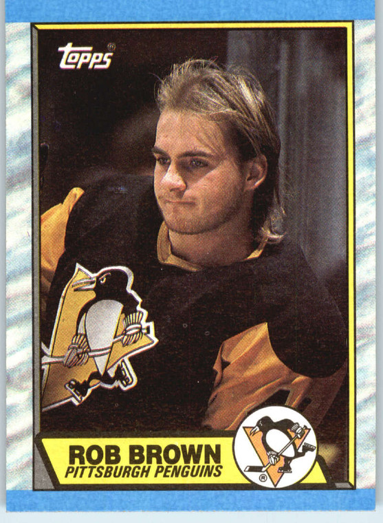 1989-90 Topps #193 Rob Brown VG Pittsburgh Penguins 