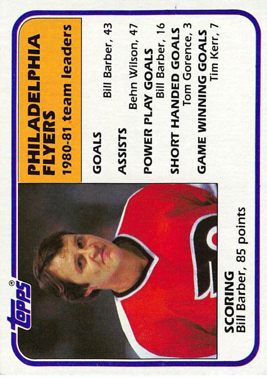 1981-82 Topps #59 Bill Barber TL VG Philadelphia Flyers 