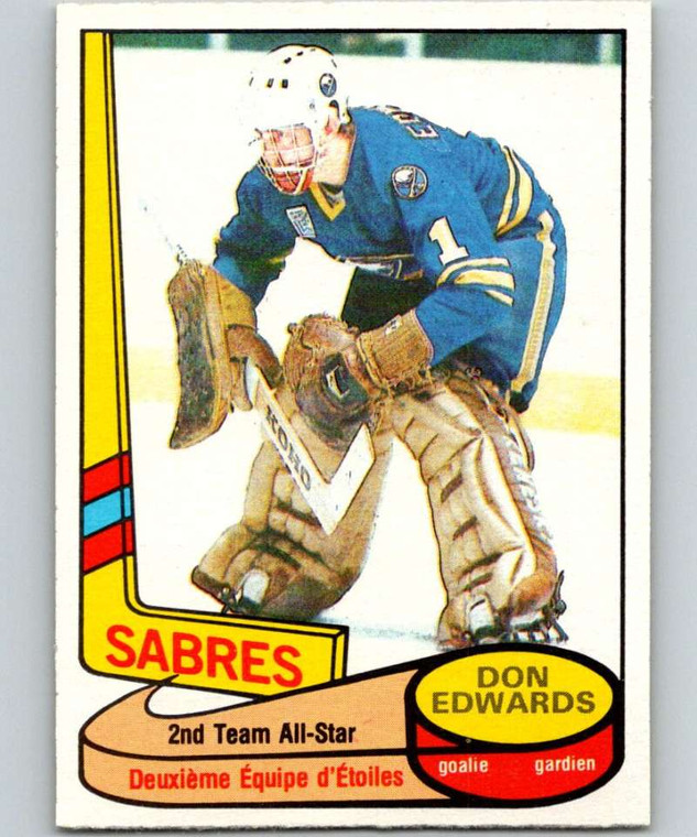 1980-81 O-Pee-Chee #92 Don Edwards AS VG Buffalo Sabres 