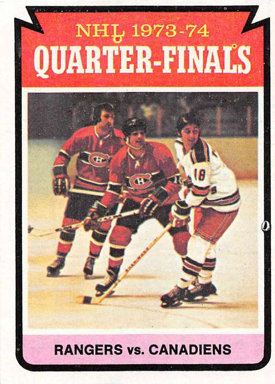 1974-75 Topps #210 Quarterfinals Rangers vs. Canadiens VG  