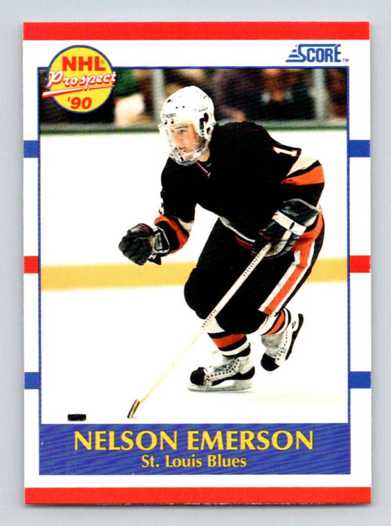 1990-91 Score #383 Nelson Emerson VG  RC Rookie St. Louis Blues 