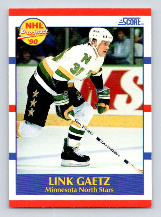 SOLD 186724 1990-91 Score #411 Link Gaetz VG  RC Rookie Minnesota North Stars 