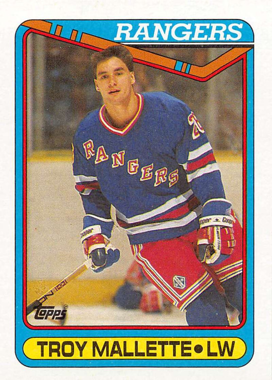 1990-91 Topps #277 Troy Mallette VG New York Rangers 