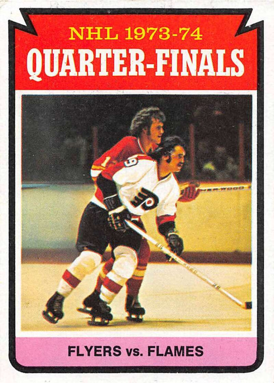1974-75 Topps #209 Quarterfinals Flyers vs. Flames VG  