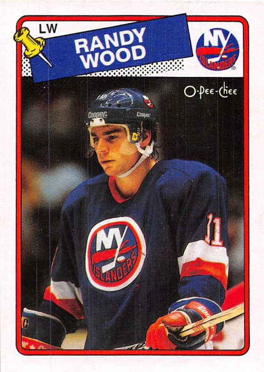 1988-89 O-Pee-Chee #140 Randy Wood VG RC Rookie New York Islanders 