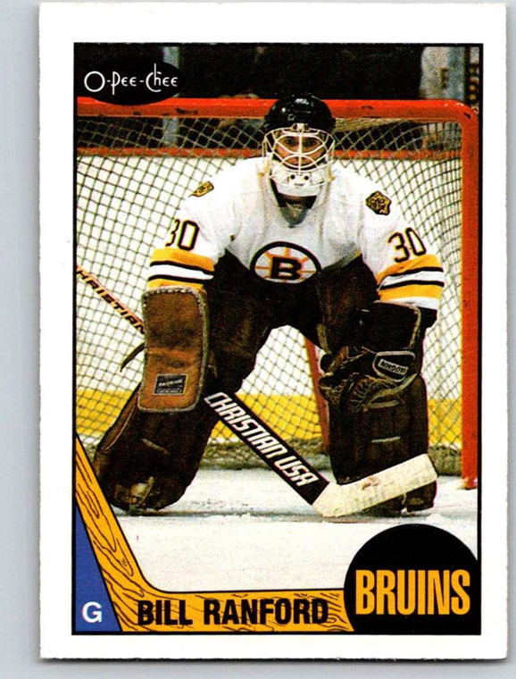 1987-88 O-Pee-Chee #13 Bill Ranford UER VG RC Rookie Boston Bruins 