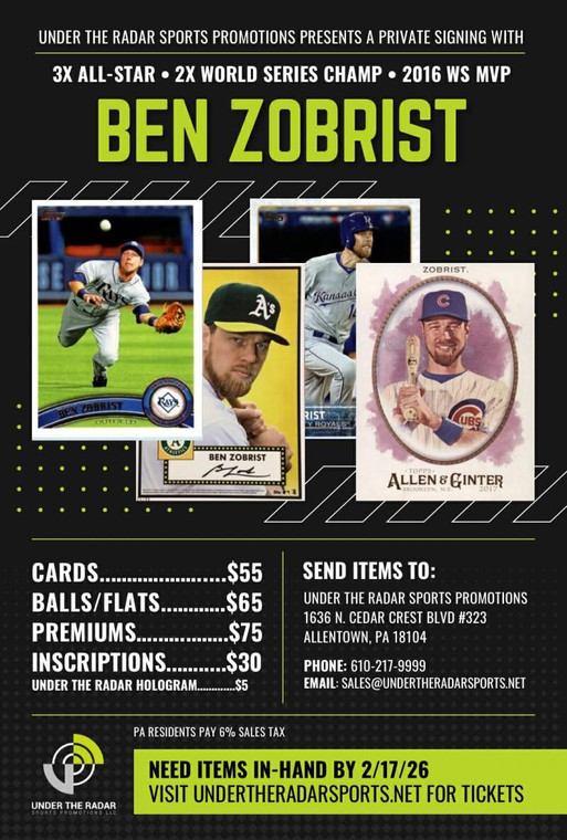 Ben Zobrist Autograph Inscriptions