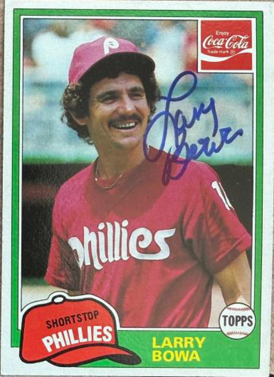 Larry Bowa Autographed 1981 Topps Coca-Cola Philadelphia Phillies #2 