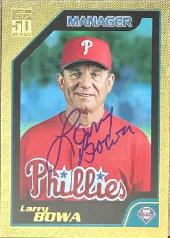 Larry Bowa Autographed 2001 Topps Traded & Rookies - Gold #T146 MGR, SN2001