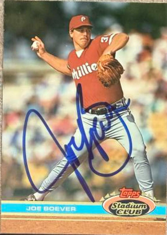 Joe Boever Autographed 1991 Stadium Club #462