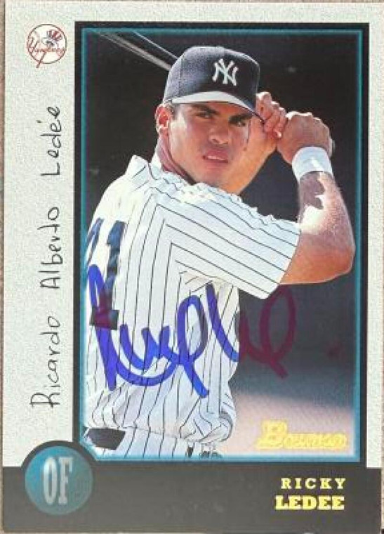 Ricky Ledee Autographed 1998 Bowman #105 