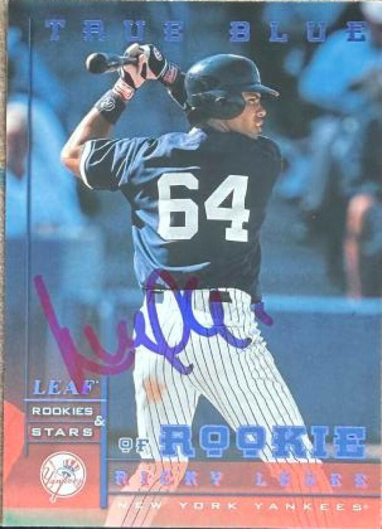 Ricky Ledee Autographed 1998 Leaf Rookies & Stars - True Blue #261 ROO, PR500