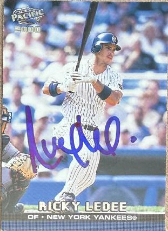 Ricky Ledee Autographed 2000 Pacific #296 