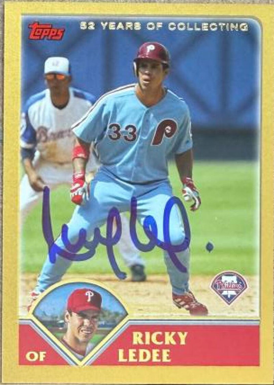 Ricky Ledee Autographed 2003 Topps - Gold #428 SN2003
