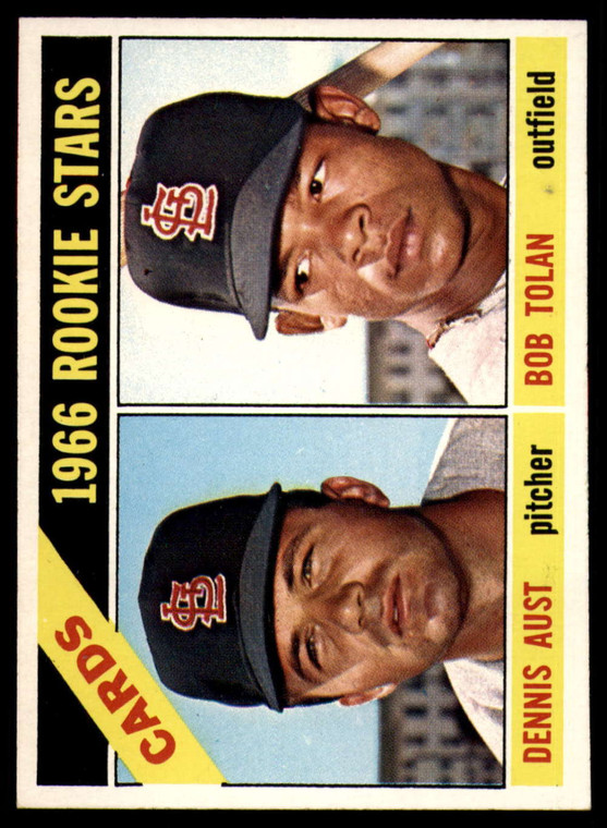 1966 Topps #179 Dennis Aust/Bob Tolan Cardinals Rookies VG RC Rookie St. Louis Cardinals 