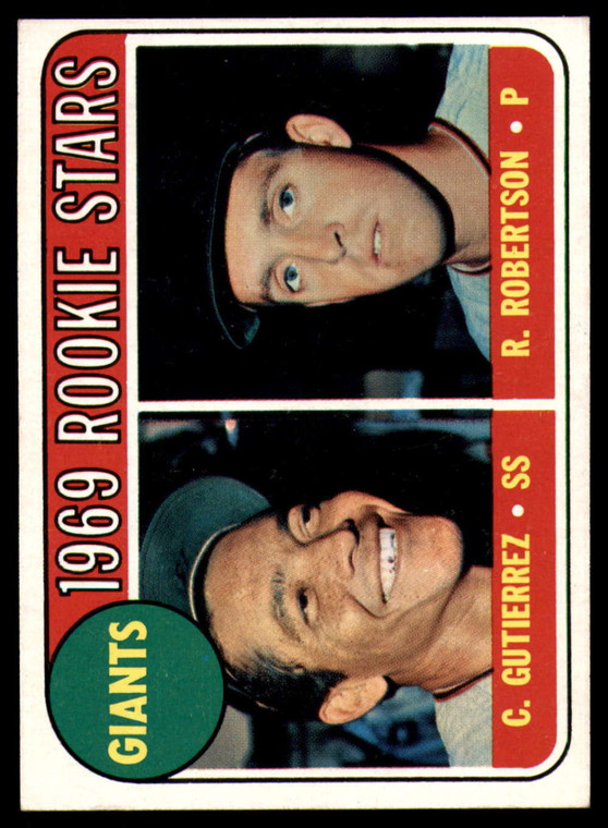 1969 Topps #16 Cesar Gutierrez/Rich Robertson Giants Rookies VG RC Rookie San Francisco Giants 