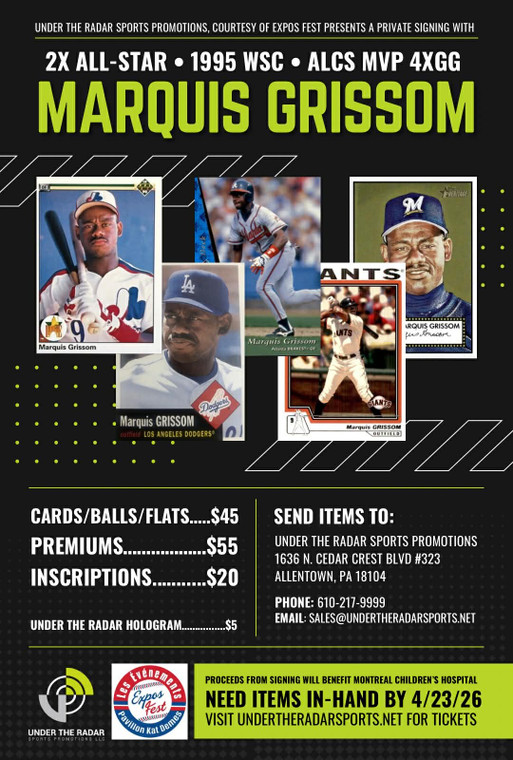 Marquis Grissom Autograph Inscriptions