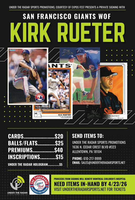 Kirk Rueter Autograph Baseball Cards