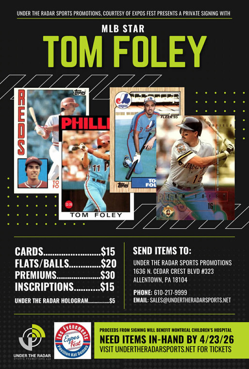Tom Foley Autograph Flats and Baseballs
