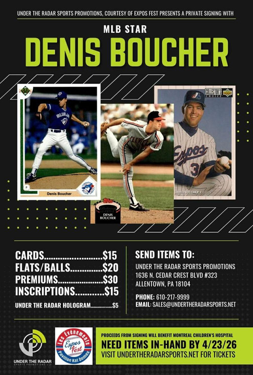 Denis Boucher Autograph Premium Items 