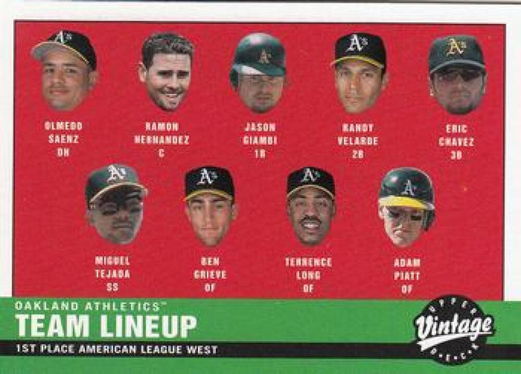 2001 Upper Deck Vintage #23 Randy Velarde/Ben Grieve/Ramon Jose Hernandez/Olmedo Saenz/Jason Giambi/Eric Chavez/Miguel T