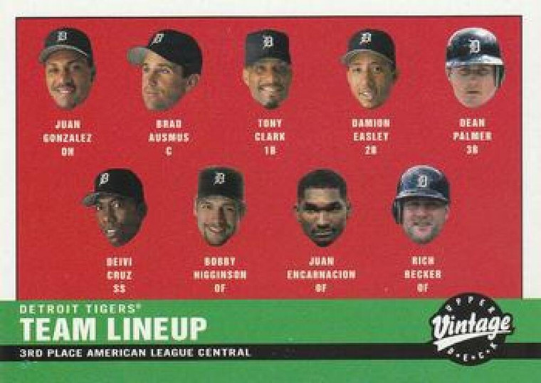 2001 Upper Deck Vintage #124 Brad Ausmus/Dean Palmer/Damion Easley/Juan Gonzalez/Bobby Higginson/Rich Becker/Tony Clark/