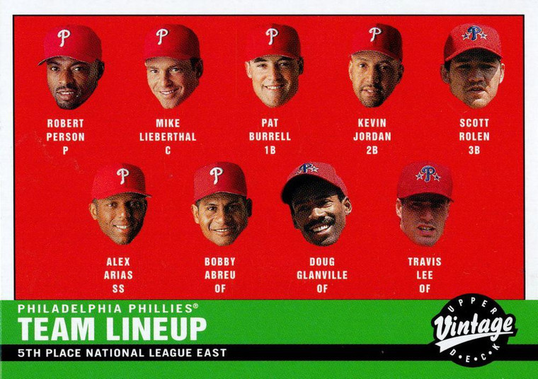 2001 Upper Deck Vintage #308 Alex Arias/Robert Person/Travis Lee/Pat Burrell/Bobby Abreu/Doug Glanville/Kevin Jordan