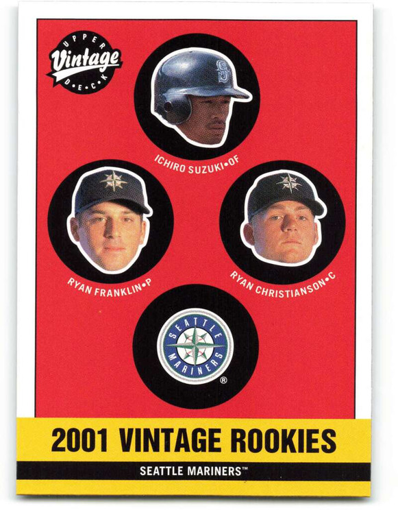2001 Upper Deck Vintage #346 Ryan Franklin/Ryan Christianson/Ichiro Suzuki NM-MT  RC Rookie Seattle Mariners 