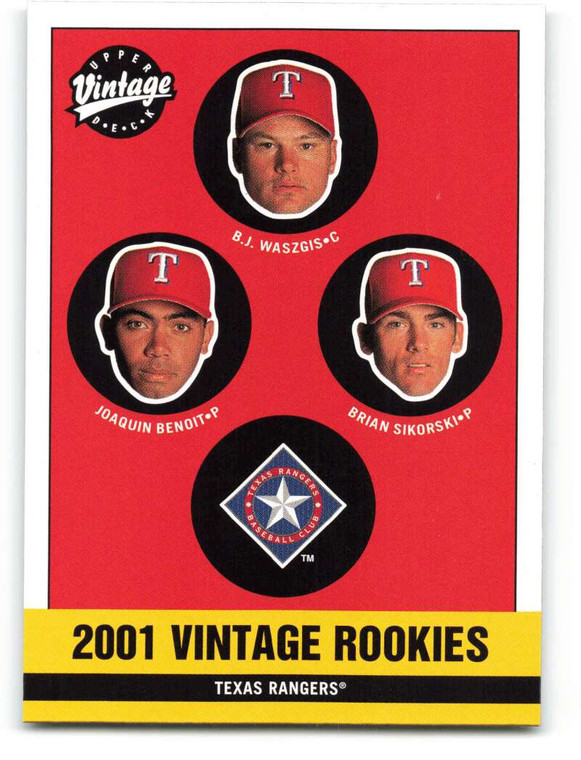 2001 Upper Deck Vintage #348 B.J. Waszgis/Brian Sikorski/Joaquin Benoit NM-MT  Texas Rangers 